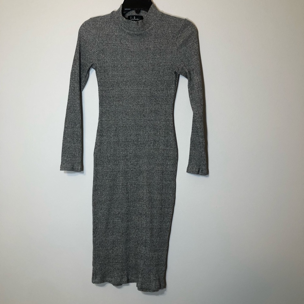 Lulus High-Neck Long Sleeved Body-con Knit Dress Size Medium